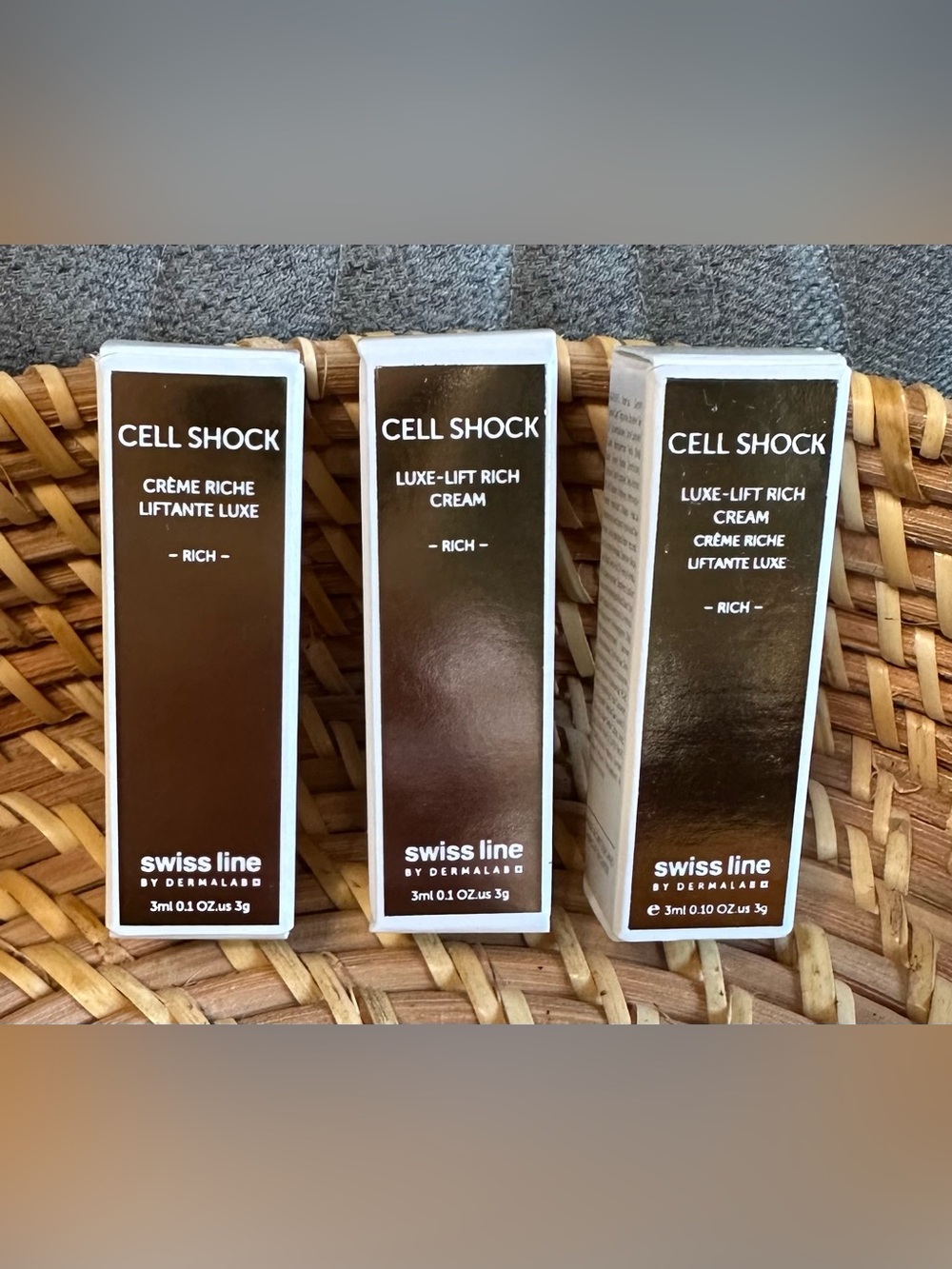 Brand New Swissline Cell Shock Luxe-Lift Rich Cream 3 x 3ml Luxury Skincare